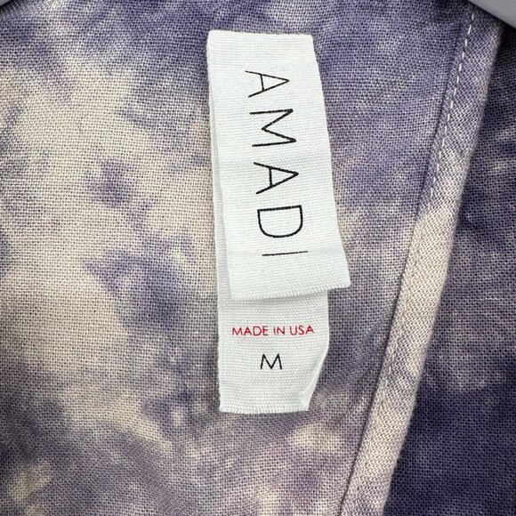 Amadi Anthropologie Blazer Jacket Medium‎ Purple Tie Dye Double Breasted Pockets - Picture 12 of 15